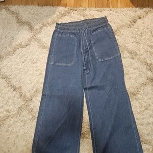 American Eagle Outfitters Dark Blue Wide Leg Jeans